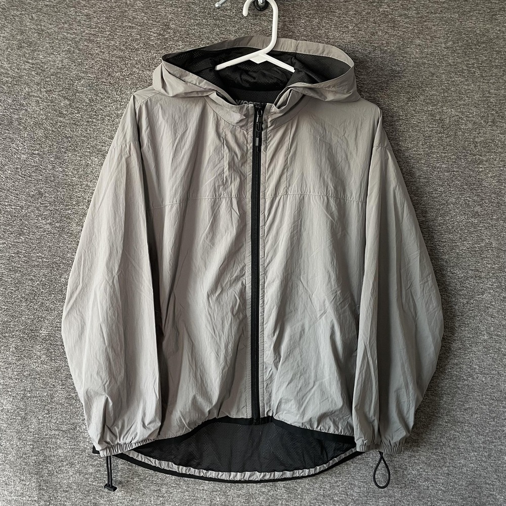 James Perse Yosemite Jacket Womens Small Gray Hooded Lightweight Windbreaker